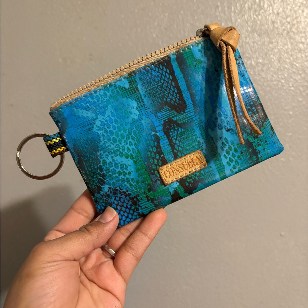 Consuela Blue Patterned Coin Pouch